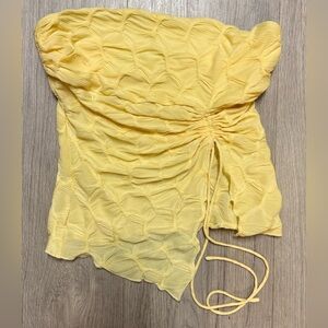 silence + noise Yellow Textured Ruched Camisole